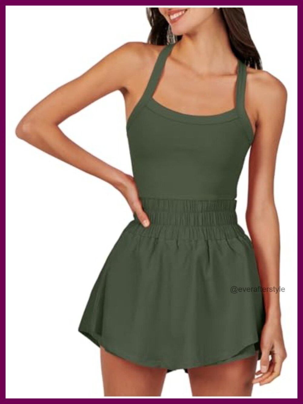 Tennis Dress with Built-In Skort Sleeveless Athletic Romper